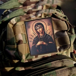 Parche de la Virgen María, insignia de moral táctica, brazalete militar, parches de gancho y bucle impresos para ropa, mochila, pegatina decorativa