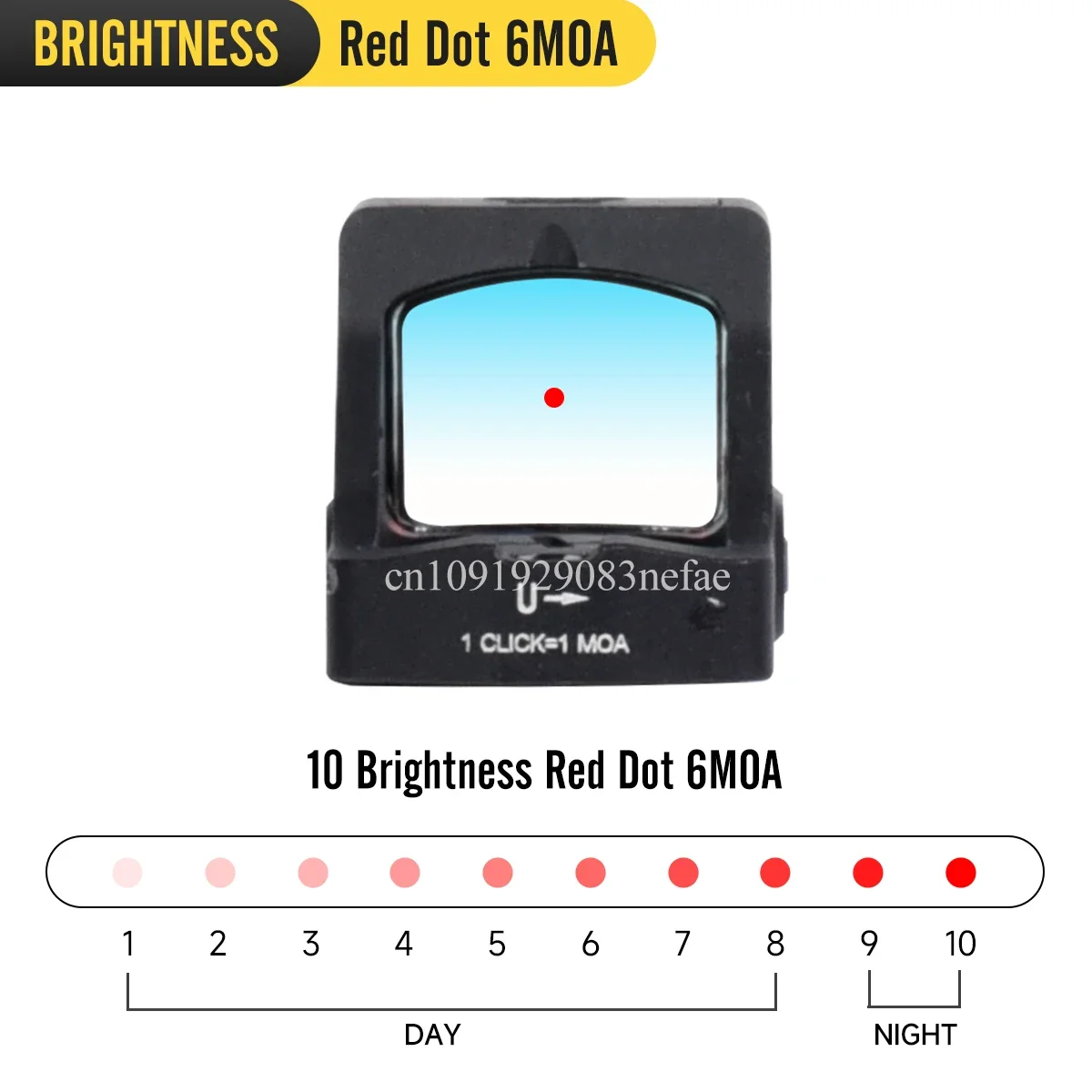 V **tex DF-CCW 6MOA Red Dot Sight Óptica táctica de caza compacta para pistola RMS Colimador de huellas, marcado 100% original - imagen 4