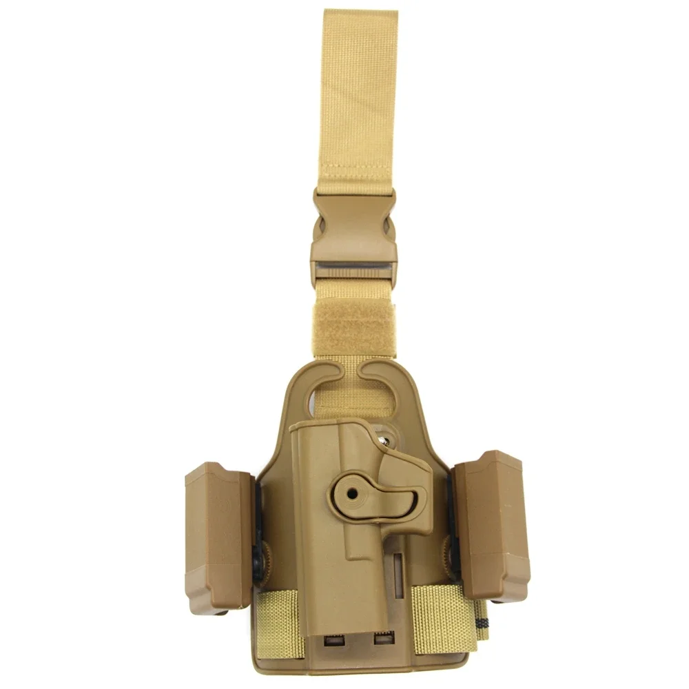 Adaptador de paleta para funda de muslo para caza, plataforma de pierna caída, con doble bolsa para revista para G 17 19 Colt 1911 M9 PX4 - imagen 2