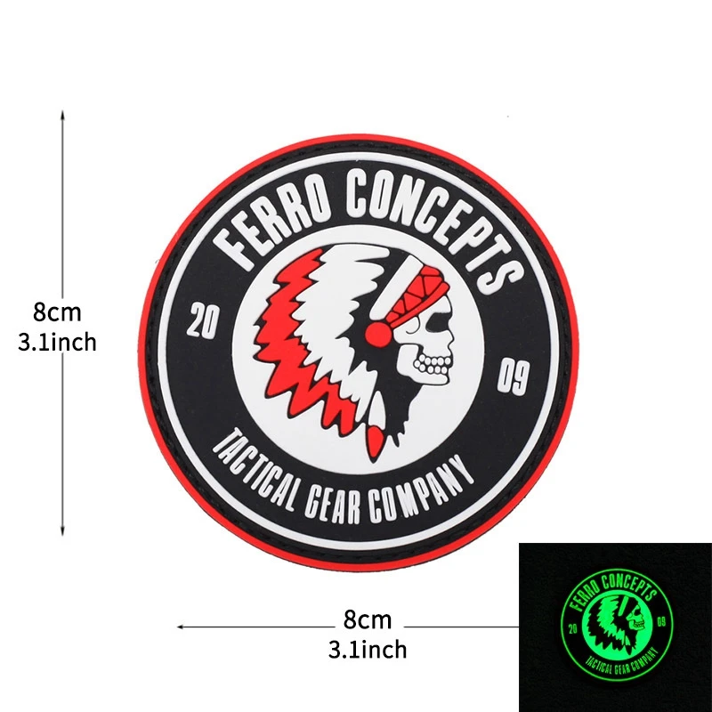 Parches de gancho y bucle de jefe indio, insignia de moral táctica de PVC, mochila, decoración de ropa, pegatina de parche noctilucente diy - imagen 3