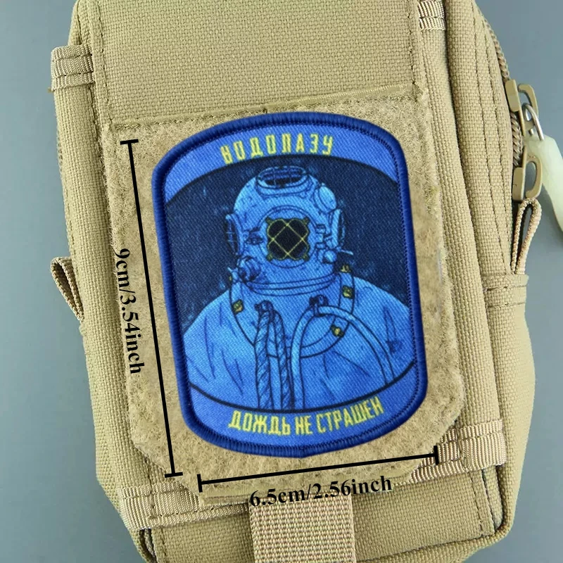 Parche de buceo, insignia de moral táctica, brazalete impreso, parches militares con gancho y bucle, pegatina para mochila para ropa