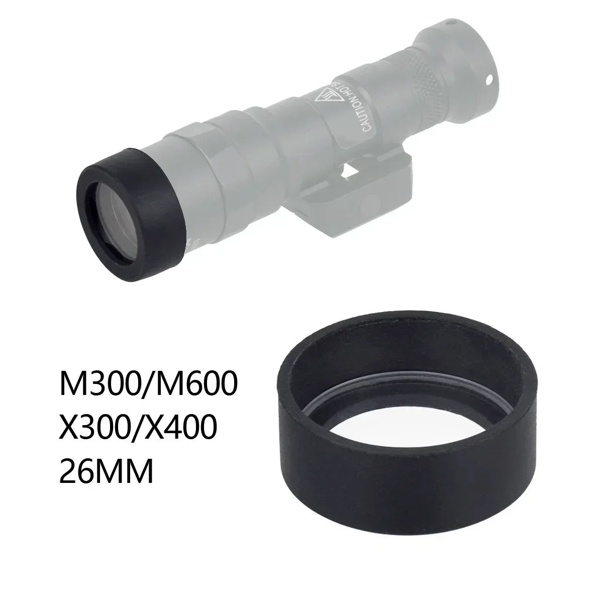 Protector de tapa de cubierta de lente de goma táctica para luz de arma Red Dot Sight SF M300 M600 X300 X400 - imagen 2