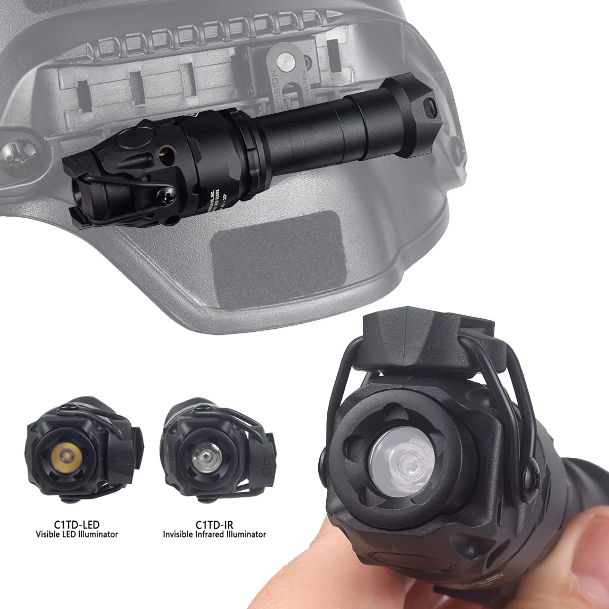 Luz de explorador IR de 1300 lúmenes KIJI K1 K1-3 caza de aluminio K10 luz IR/linterna LED CNC IR 850nm iluminación WeaponLight