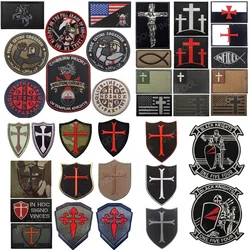Parche PVC Cruz Templarios reflectante con velcro – Táctico para uniforme y mochila