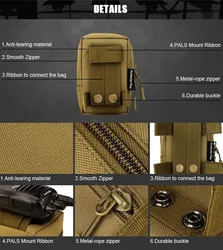 Bolsa táctica MOLLE impermeable – Nailon camuflaje para outdoor