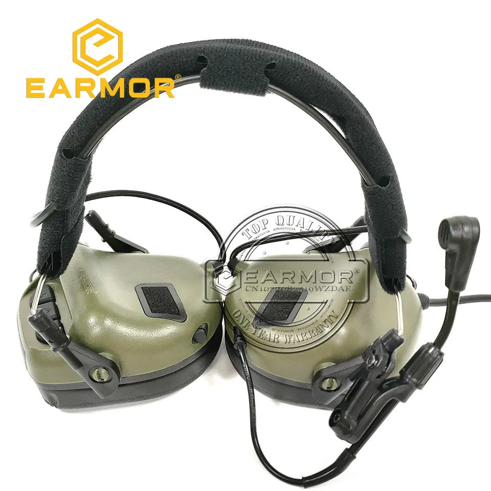 Auriculares tácticos Earmor M32 MOD4 follaje verde cancelación de ruido auriculares tiro comunicación de aviación auriculares Softair - imagen 4