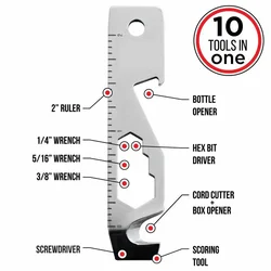 Mini destornillador EDC multifunción 10 en 1 para camping y outdoor