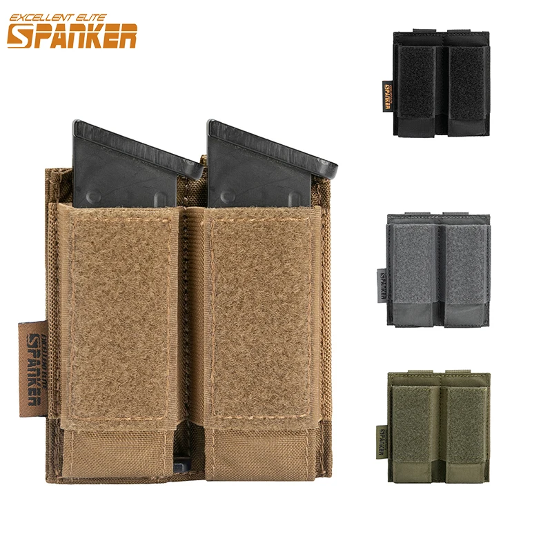 Bolsa táctica para cargador de 9MM, bolsa doble para linterna Molle, funda para caza, accesorio para bolsa Mag al aire libre