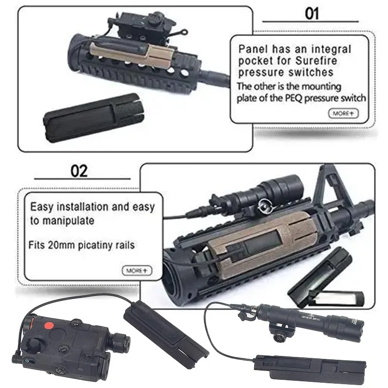 Riel Picatinny para linterna táctica Surefire con interruptor remoto - imagen 3
