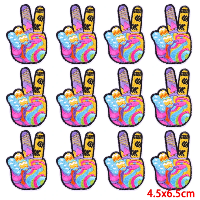 Parche de dibujos animados para ropa, parches termoadhesivos bordados para planchar, apliques de flores para mochila, lote de 10 unidades - imagen 2