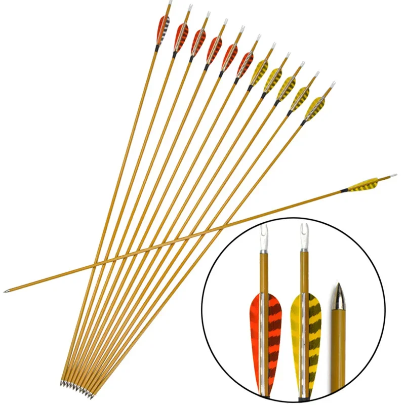 Flecha de carbono para tiro con arco de 32 ", columna vertebral 900, eje de flecha de carbono mezclado, plumas de pavo de 3 pulgadas para caza al aire libre, objetivo de tiro, 6/12 Uds. - imagen 5