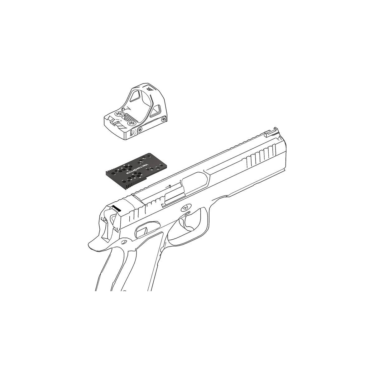 Vector Optics adaptador red dot CZ Shadow 2 perfil TEK/MAG/MOJ Frenzy - imagen 5