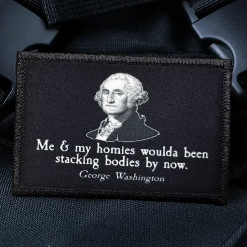 Parche táctico de George Washington para ropa, insignia de moral militar, pegatinas para mochila, brazalete con gancho y bucle, aplique para casco