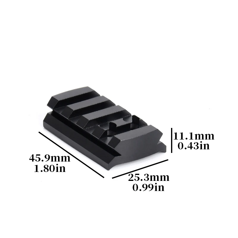 Base óptica Picatinny aluminio negro mate para soporte de mira - imagen 2