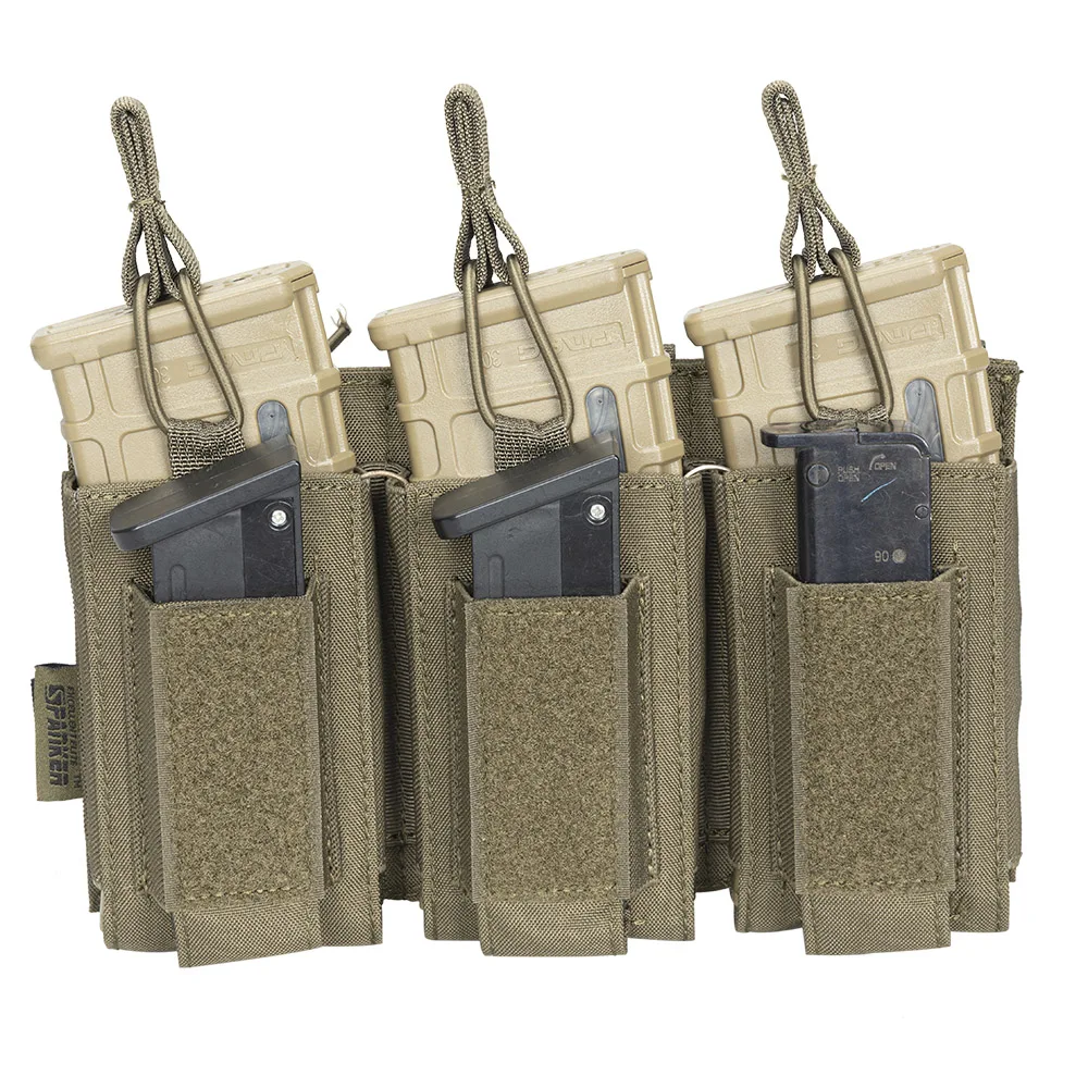 Bolsas tácticas para revistas, bolsa Triple Mag Molle 7,62 AK 74 47 AR15 M4 5,56, accesorios de caza, funda para antorcha - imagen 4