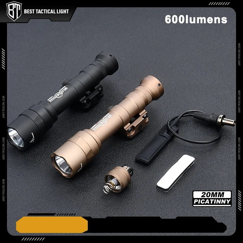 WADSN Surefir-linterna táctica M300A M600U, luz blanca de 400/600 lúmenes, apta para riel de 20mm, accesorios para armas de caza, Airsoft - imagen 3