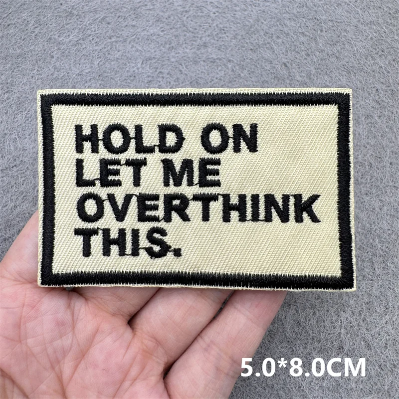 Parches de advertencia de peligro para planchar para ropa, letras de dibujos animados, parche bordado para costura en chaqueta/sombrero, pegatinas para mochila, insignias - imagen 4