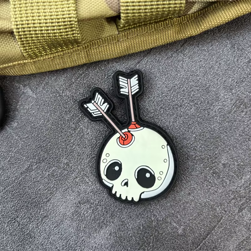 Parche PVC 3D calavera – Insignia moral táctica con velcro - imagen 2