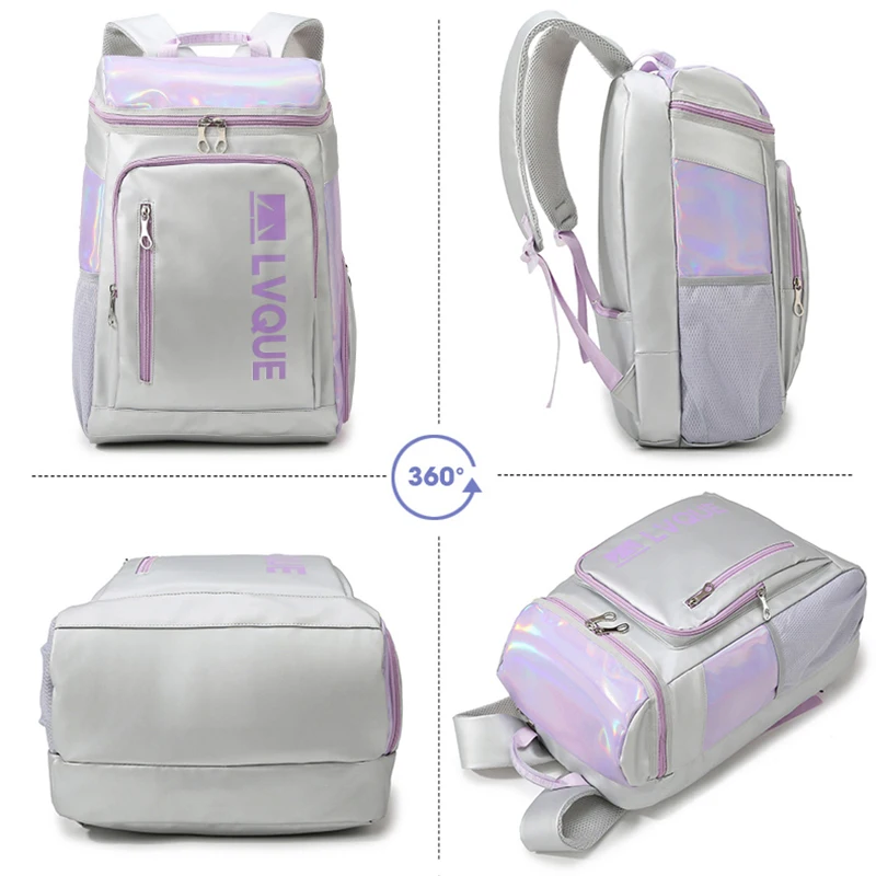 Mochila para raquetas de bádminton con bolsillo para zapatos, bolsa para deportes al aire libre, entrenamiento de Yoga, para ir al trabajo, portátil grande, mochila para viajes universitarios - imagen 5