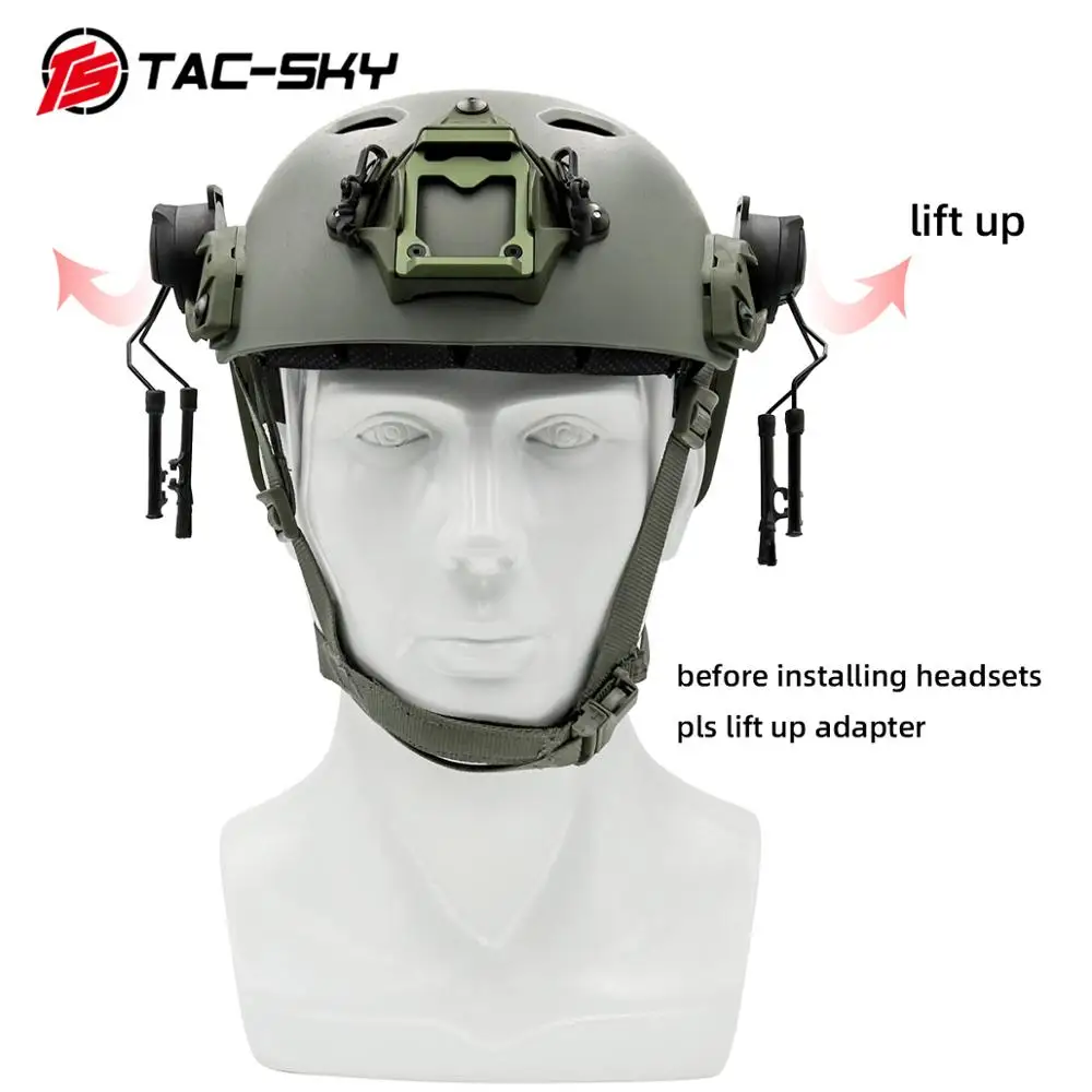 TAC-SKY auriculares tácticos Comta Ii Iii casco ARC OPS-CORE casco adaptador de pista soporte de auriculares soporte táctico BK - imagen 5