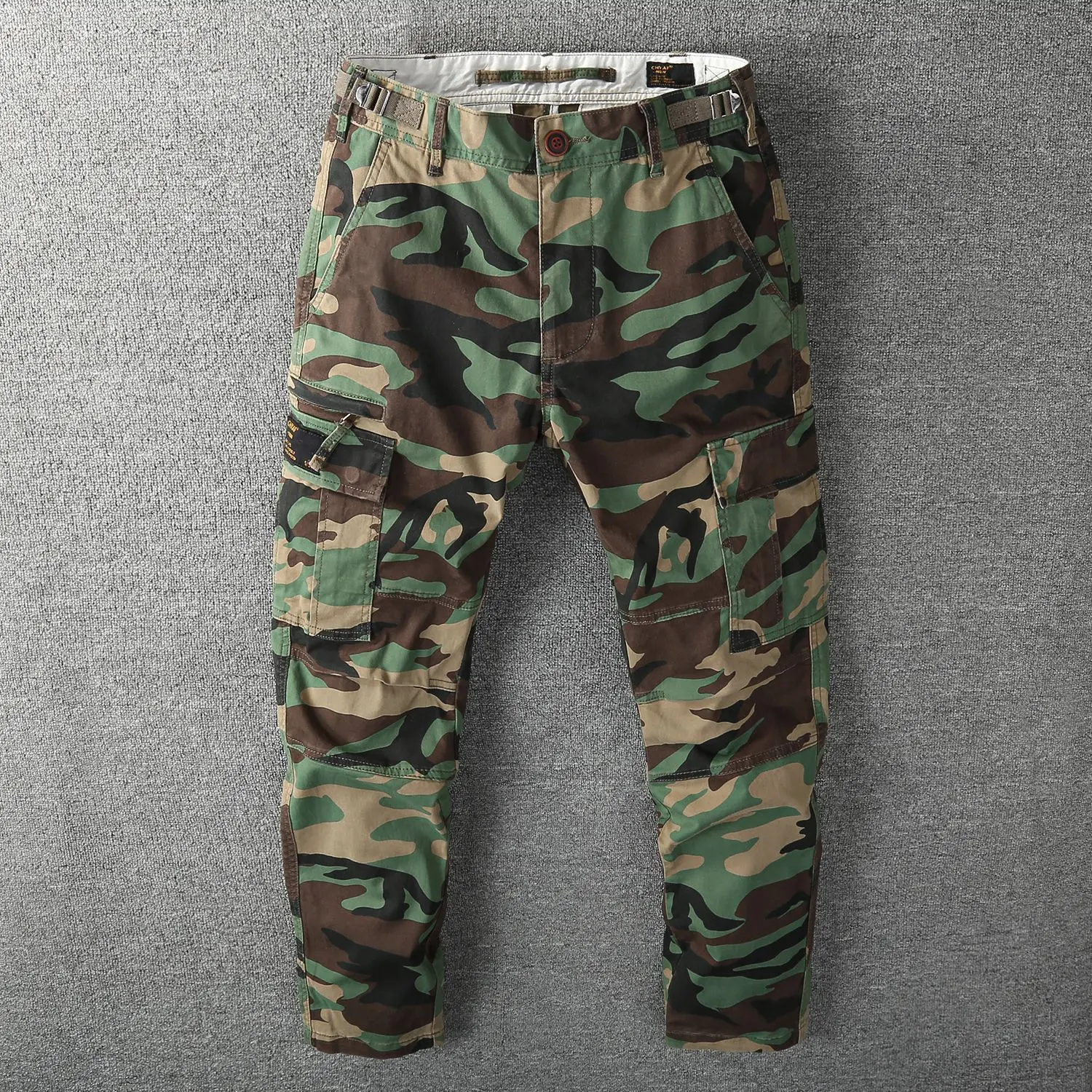 Pantalones Cargo de camuflaje elásticos de algodón para hombre, pantalones informales transpirables con múltiples bolsillos, para acampar al aire libre, senderismo, talla grande 28-38 - imagen 4