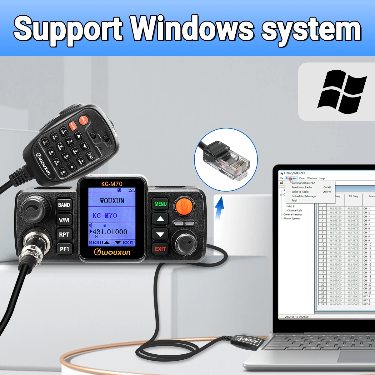 Wouxun KG-UV980/UV950 Cable USB de programación para radios - imagen 5