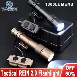 WADSN-linterna de 2,0 lúmenes, luz blanca, 20mm, interruptor de función Dual, Rail, arma de caza, accesorios para explorador y Airsoft, 1300