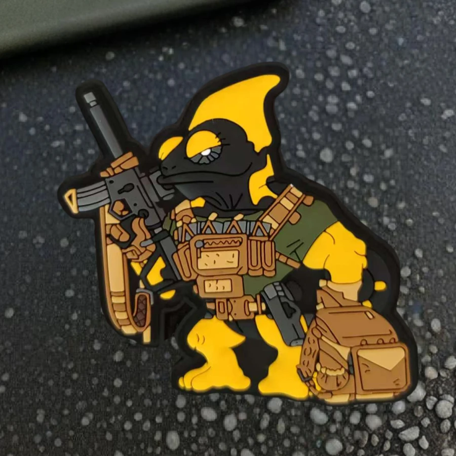 Parche camaleón 3D de PVC con gancho y bucle, insignia de moral táctica, mochila, pegatina decorativa, parches para brazalete para ropa - imagen 4