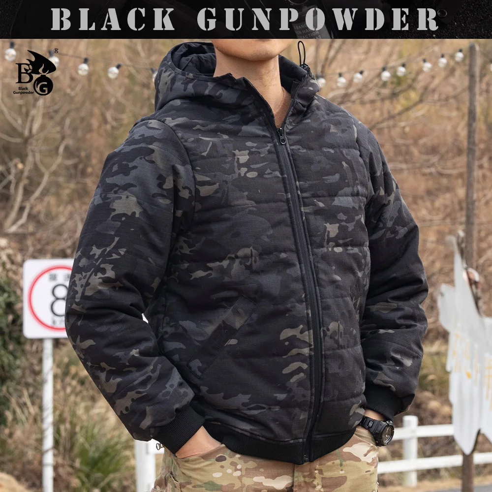 Camuflaje abajo algodón Otoño Invierno resistente al desgaste cálido chaqueta al aire libre función táctica - imagen 4