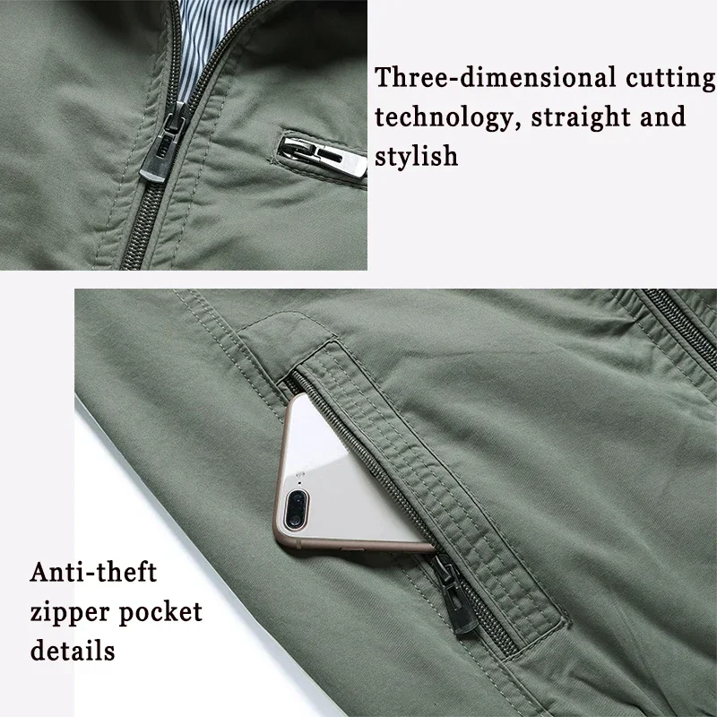 Nuevo 2025 Chaqueta de algodón superior para hombre, chaquetas de vuelo informales con solapa de Color sólido y una botonadura, abrigos ajustados de alta calidad para hombre - imagen 5