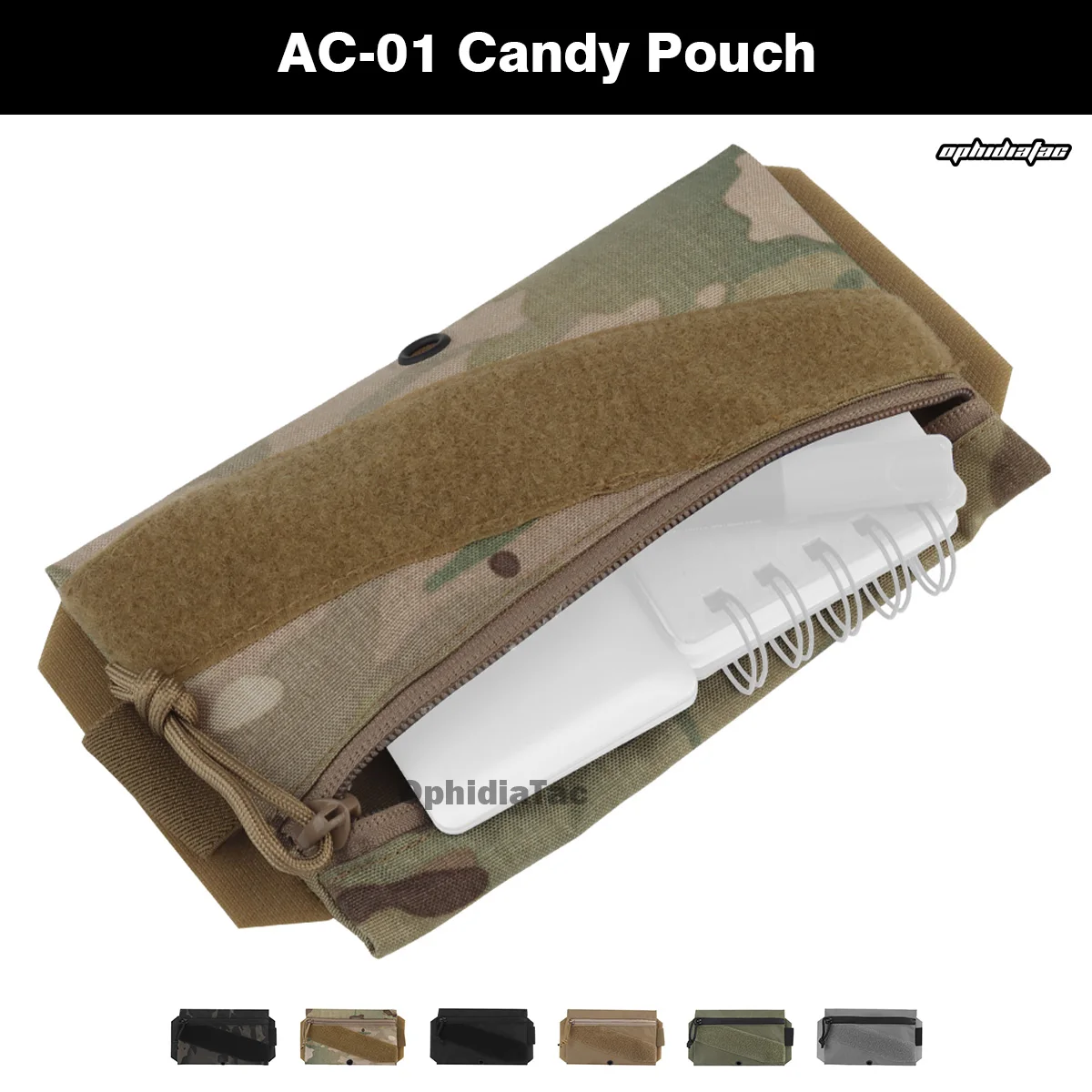 Bolsa de utilidad MOLLE AC-01, correas de retención elásticas, orificio de drenaje cortado con láser, aparejo de pecho/almacenamiento de parches para caza, Camping al aire libre - imagen 2