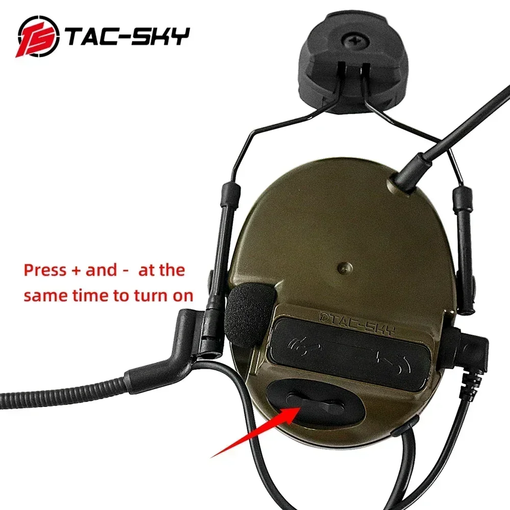 TS TAC-SKY Comtac3 ARC-OPS-CORED-Auriculares con riel, orejeras de silicona montadas, captación con cancelación de ruido, auriculares tácticos COMTAC3 - imagen 4