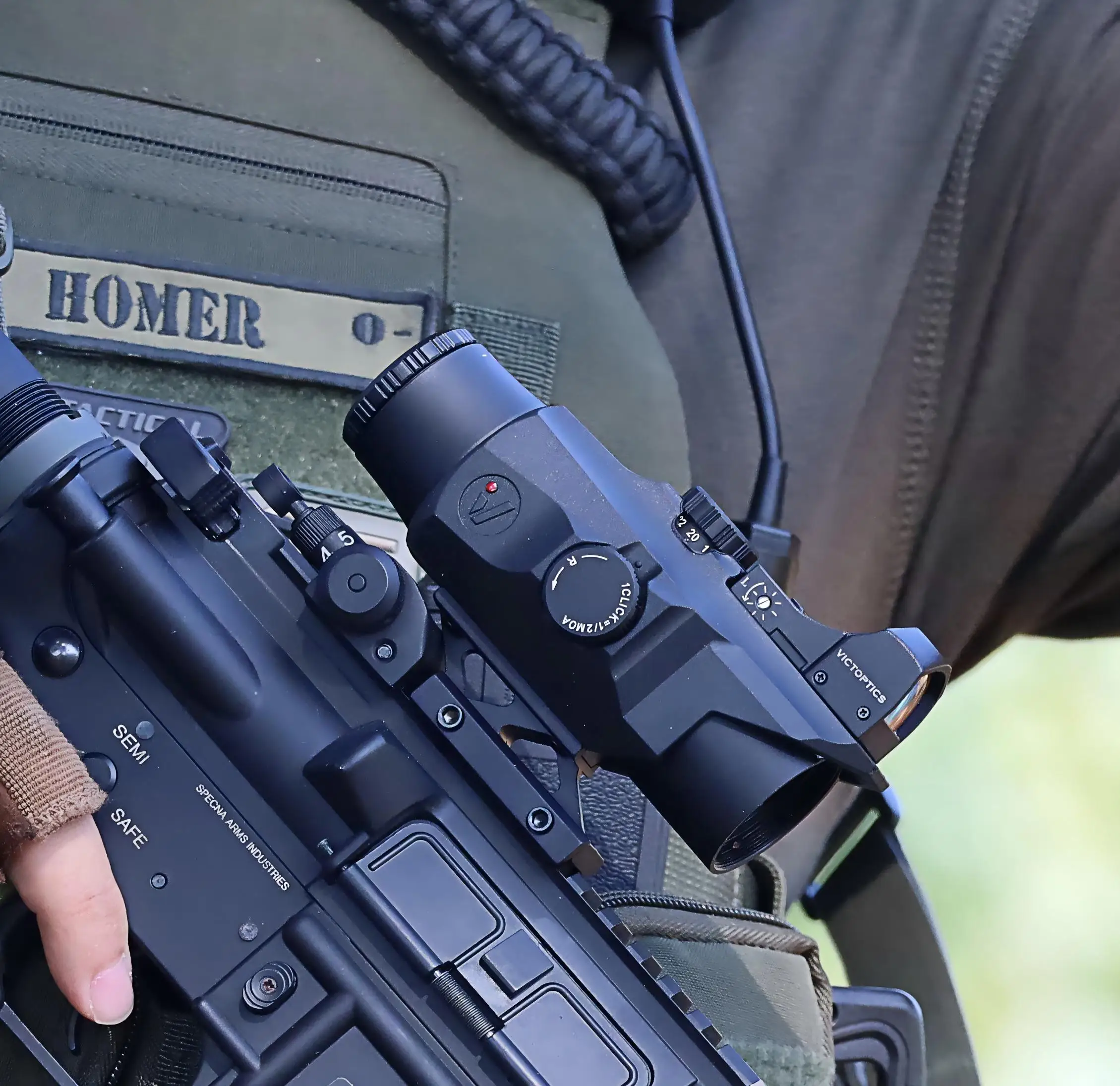 VictOptics C1 4x32 mira prismática, iluminación 5 R & G, montaje superior para red dot con huella DOC./R.M.R/R.M.S. c, para airsoft, PCC y AR - imagen 5