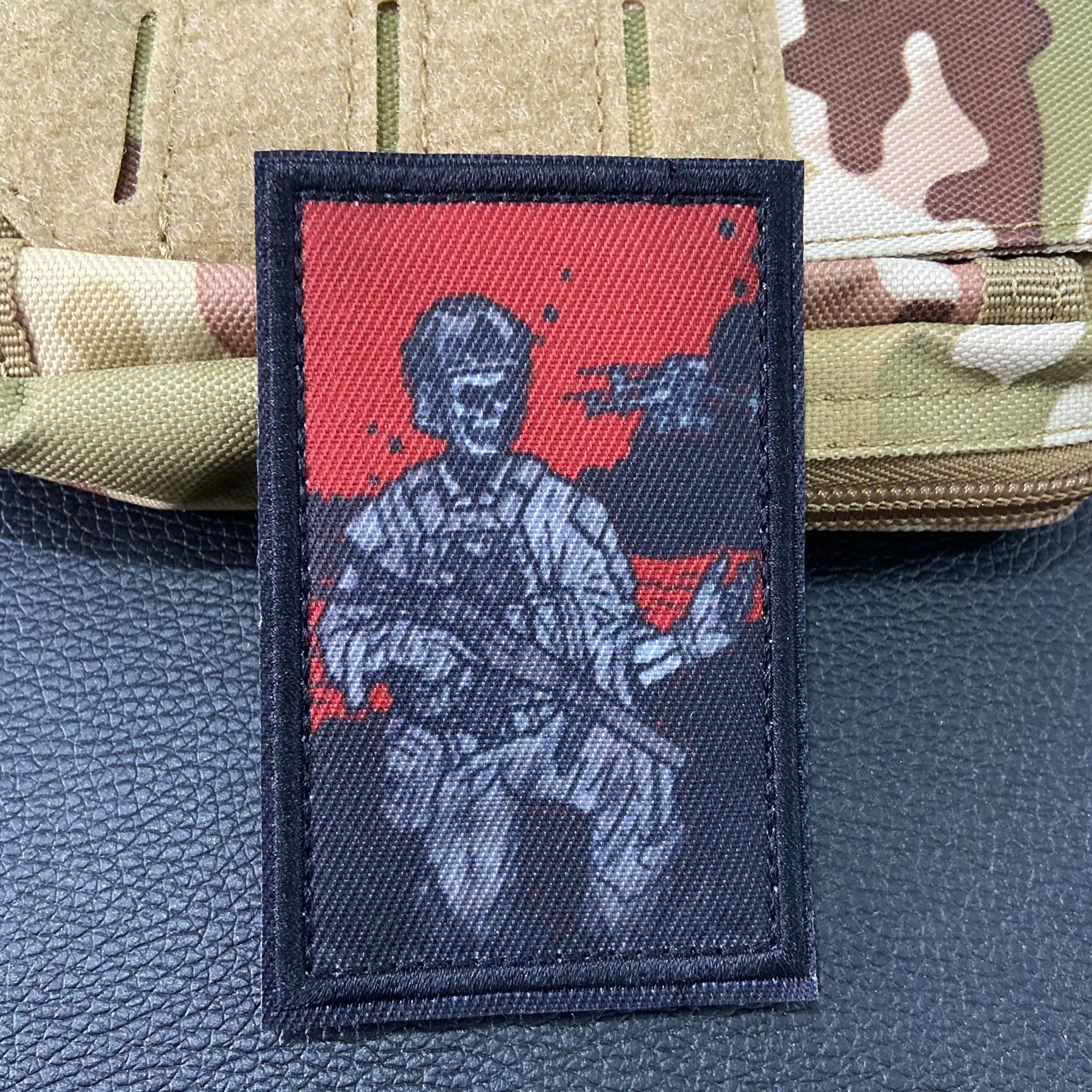 Parche de impresión táctico del soldado guerrero del telescopio, insignia del emblema del gancho para uniforme, chaleco, mochila, gorra, equipo