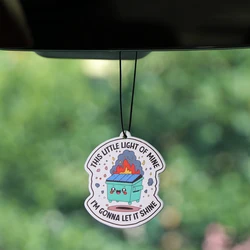 Tabletas de aromaterapia para coche de fuego de dibujos animados, colgante de fragancia Interior para coche, ambientador, decoración colgante para espejo retrovisor