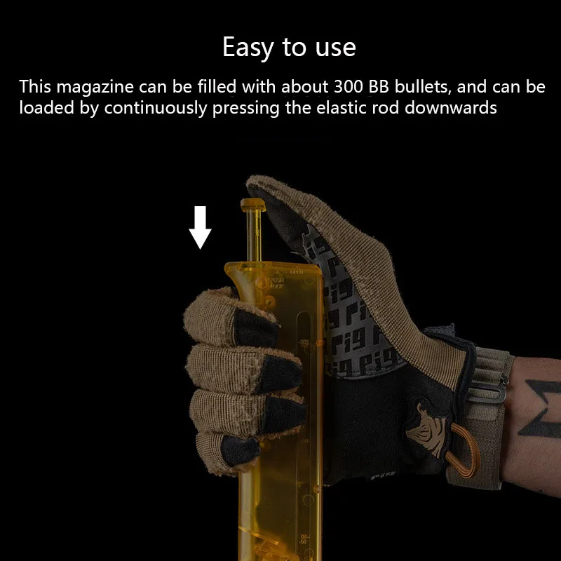 Cargador BB rápido (300 rondas), equipado con dos adaptadores, color transparente, juegos tácticos - imagen 4