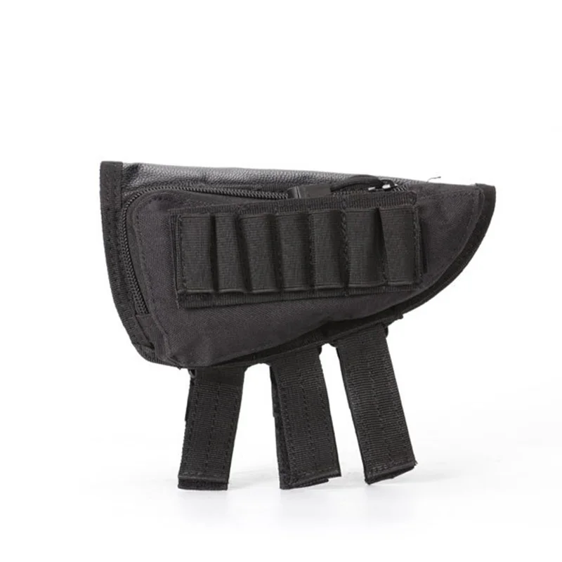 Rifle táctico escopeta Buttstock bala bolsa Rifle Stock munición Shell Nylon revista Molle bolsa soporte para cartuchos arma equipo de caza - imagen 4