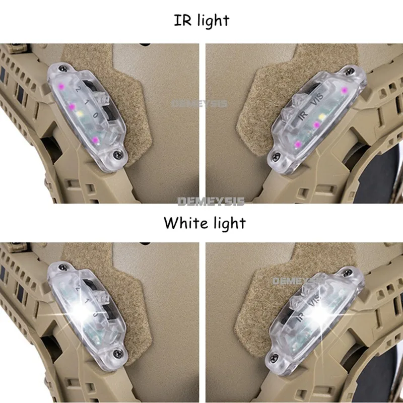 Cascos rápidos, luz de señal de riel de arco Modular, modo blanco/IR, cascos tácticos de caza al aire libre, luz para rieles guía de arco - imagen 5