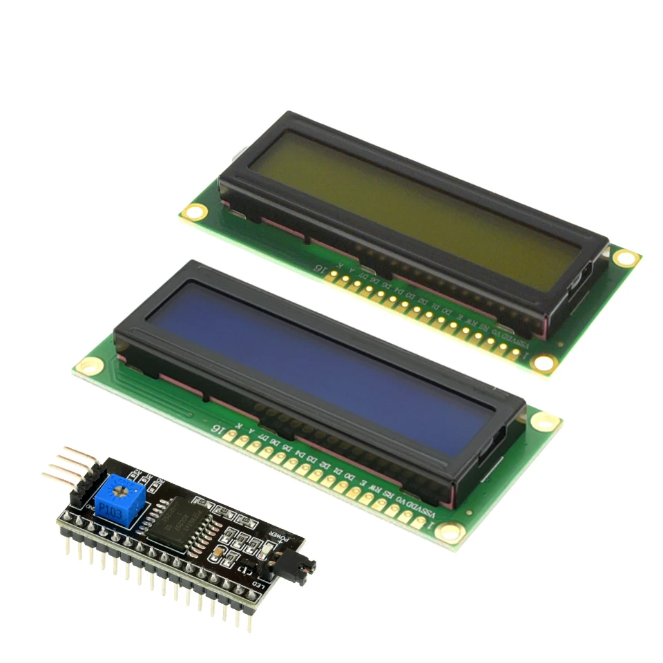 Módulo LCD LCD1602 1602 pantalla azul/amarilla verde pantalla LCD de 16x2 caracteres PCF8574T PCF8574 interfaz IIC I2C 5V para Arduino - imagen 5