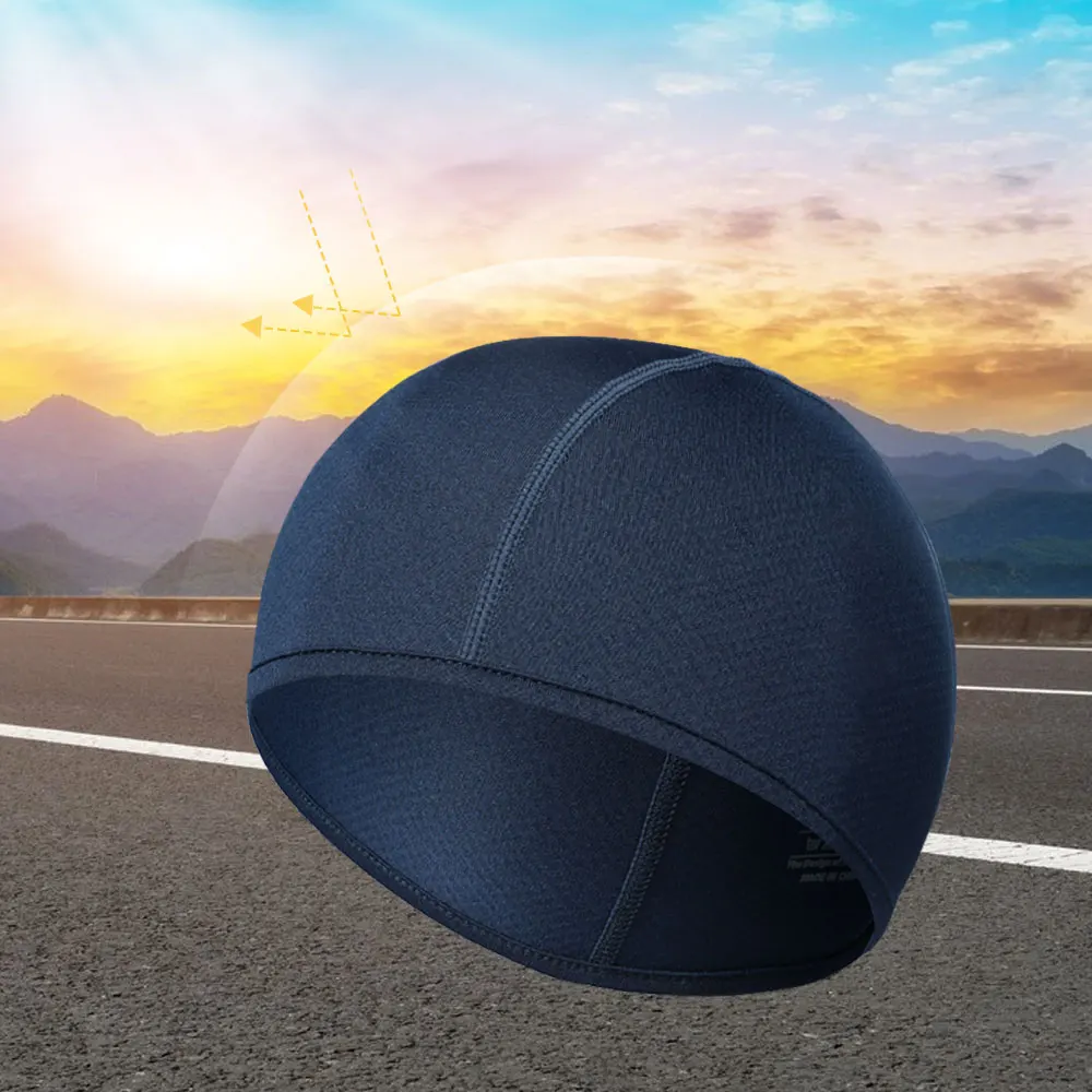 Gorros de ciclismo transpirables para hombre y mujer, gorros deportivos para correr, casco de bicicleta, forro de secado rápido, gorro elástico suave - imagen 5