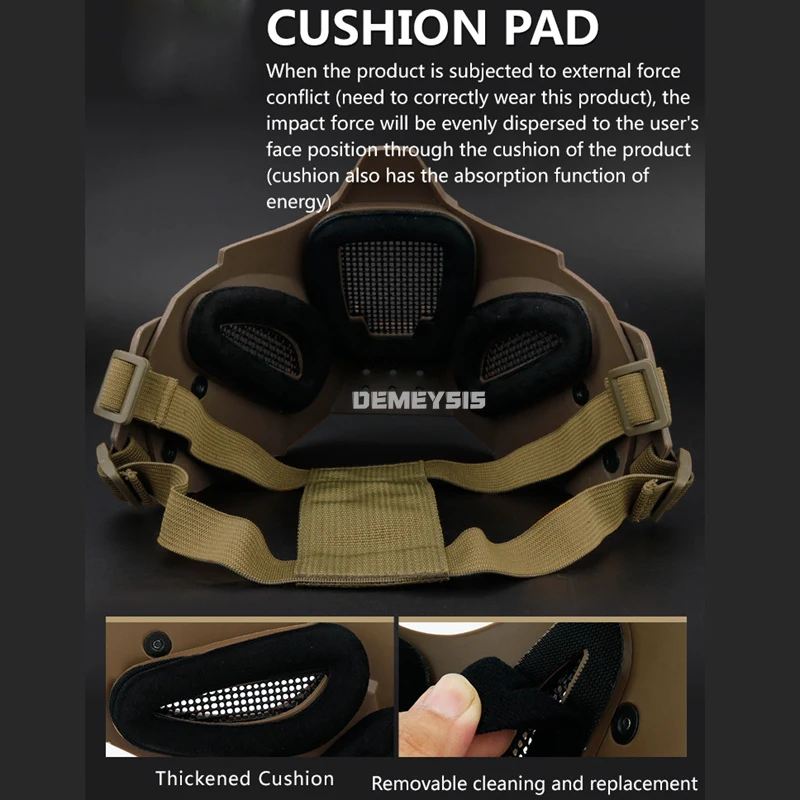 Máscara de media cara táctica Airsoft con montaje en casco - imagen 4