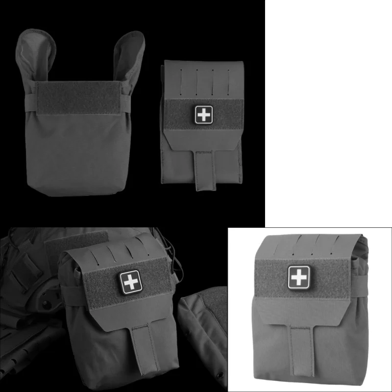 Panel trasero del botiquín de primeros auxilios de caza (tamaño grande) |   Botiquín de primeros auxilios impermeable compatible con MOLLE |   Para accesorios de aventura en la naturaleza - imagen 2