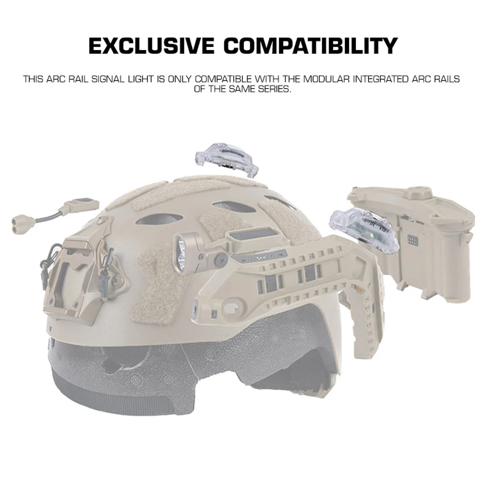 Casco táctico Modular ARC Rail luz de señal blanco/IR modo caza al aire libre Camping supervivencia seguridad Airsoft casco lámpara estroboscópica - imagen 3