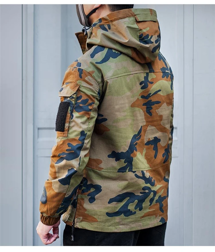 Abrigo de camuflaje táctico de canguro para hombre, Sudadera con capucha para exteriores, Jersey cortavientos de montañismo, primavera y otoño, novedad de 2023 - imagen 4