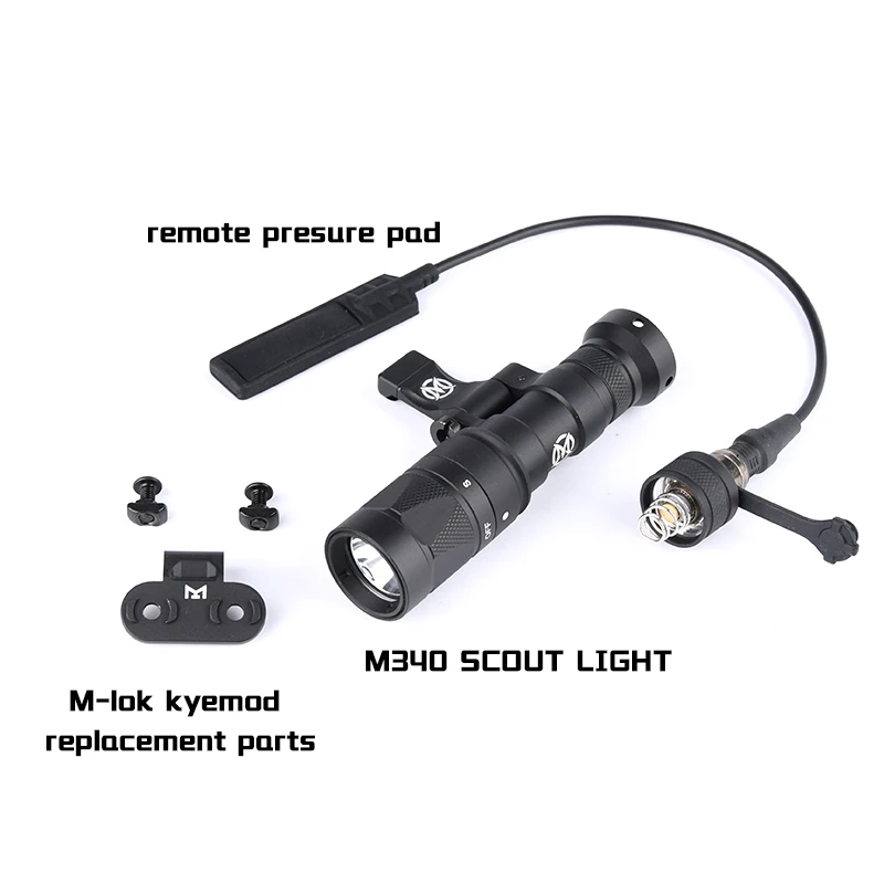 WADSN Airsoft M600 M300 Surefir linterna táctica M640 M340 arma Scout Light Rail Base giratoria Fit m-lok Keymod Rail Mount - imagen 4