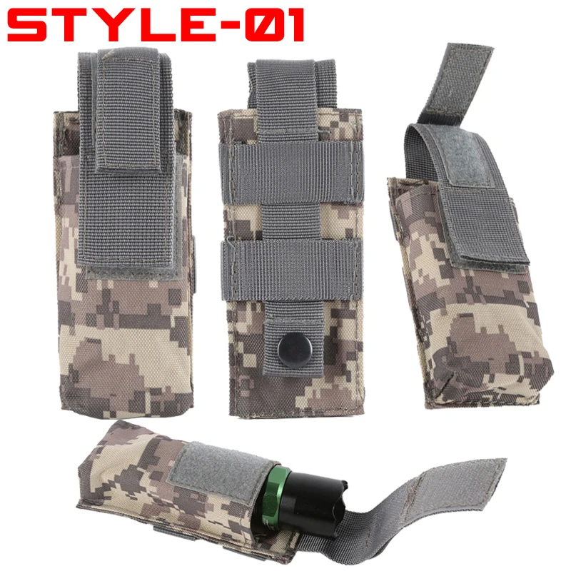 Bolsa táctica Molle para linterna, funda de nailon para linterna, soporte de luz LED para caza al aire libre, funda de transporte para linterna, bolsas para Camping y caza - imagen 2