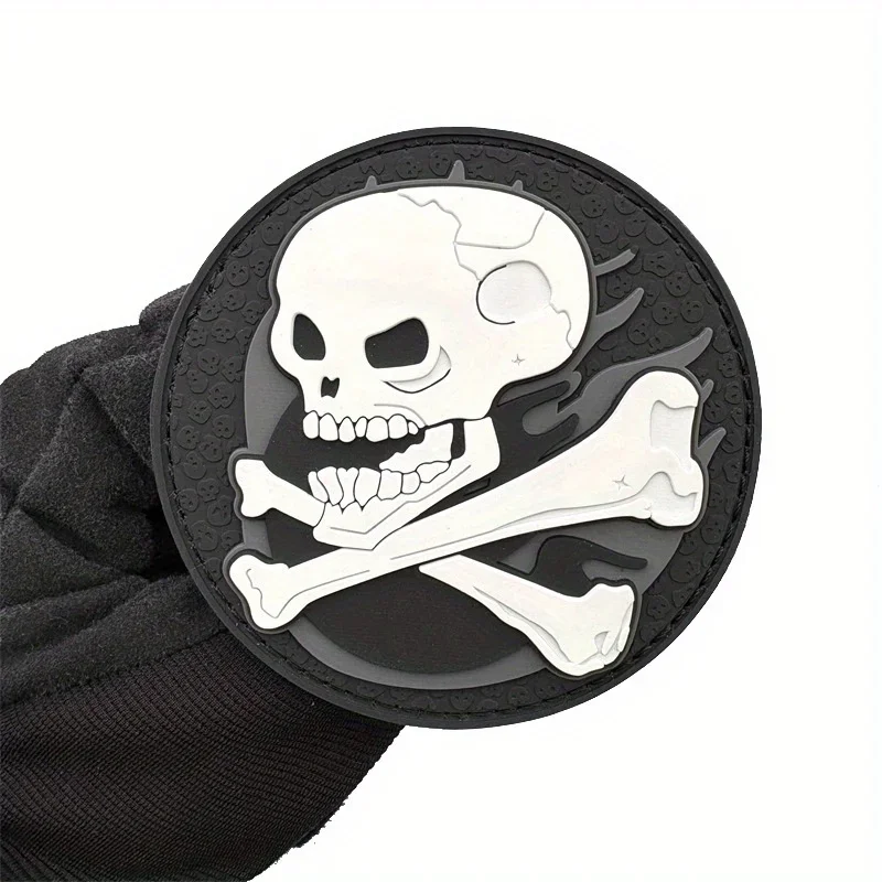 Parche de PVC con calavera de Grievance, insignia de moral con gancho y bucle, mochila táctica, accesorios decorativos, pegatinas, parches DIY para ropa - imagen 4