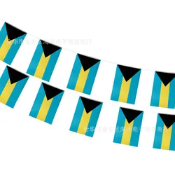 Banderines Bahamas en guirnalda para festivales y fiestas