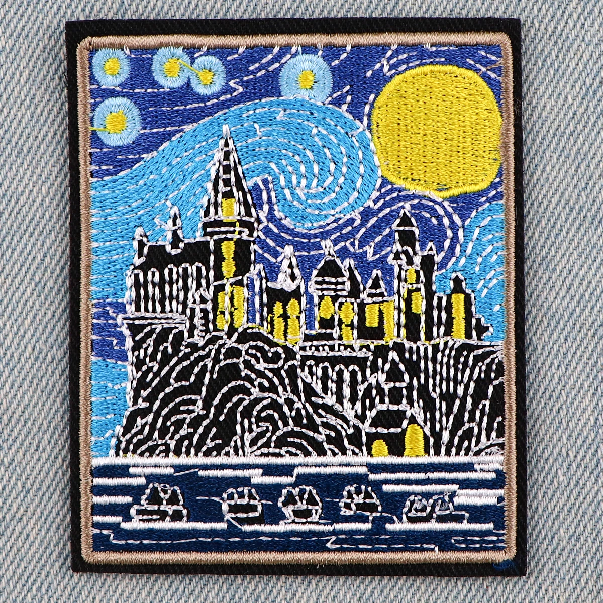 Parche bordado Van Gogh cielo estrellado para ropa - planchar o coser - imagen 3