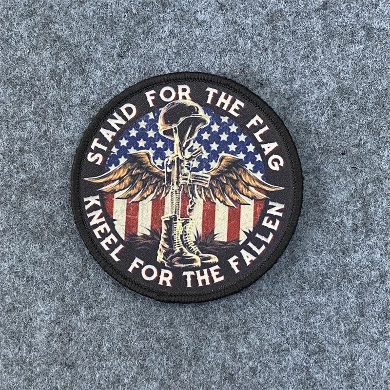 Parche certificado con cremallera para la bandera de Kneel, insignia de moral táctica caída, gancho y lazo, parches de mochila para ropa - imagen 5